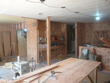木の家ブログ-壁下地と金山杉の天井板